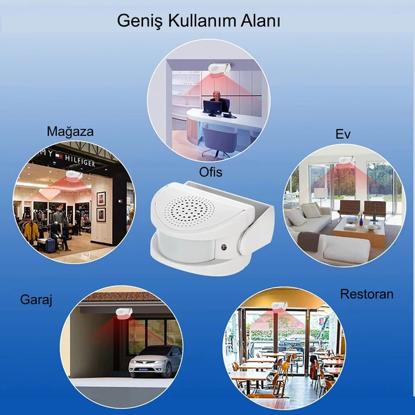 TriLine Misafir Karşılama Zili 3 Modlu Kumandalı Hareket Sensörlü Güvenlik Alarm Pır Sensör - Resim 7