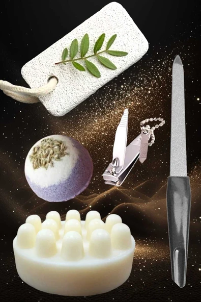 5'li Ayak Peeling Bakım Rahatlatıcı Doğa Keçi Sütlü Sabun Nem Topu Yatıştırıcı Pedikür Seti - 2