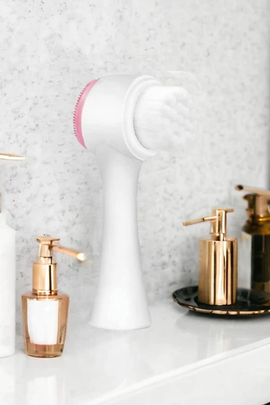 2'li Cilt Bakım Kabak Lifli Keçi Sütü Limon Sabun Çift Taraflı Yüz Temizleme Fırçası - 6