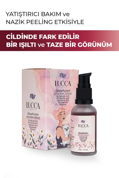 GlowFusion AHA-BHA Serum 30 ml - Peeling Etkili , Hyaluronik Asit, Allantoin ve Glikolik İçeren Cilt Serumu - 2