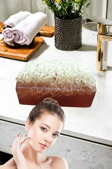 2'li Tüm Cilt Bakım Beyazlatıcı Set Kabak Lifli Kahveli Sabun Çift Taraflı Yüz Temizleme Fırçası - 4