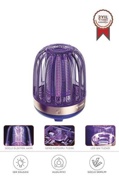 Torima SSK-10 Lacivert Şarjlı Uv Işıklı Elektrikli Sivrisinek Öldürücü Lamba Sinek Kovucu Sineksavar ürün görseli