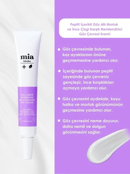 MİA KLİNİKA LEKE VE ÇİZGİ ONARICI PEPTİT İÇEREN GÖZ ÇEVRESİ BAKIM KREMİ 20 ML - 3