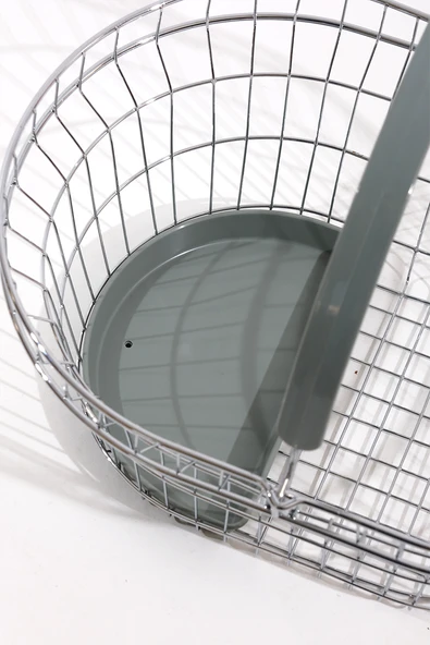 Gri Saplı Oval Tel Market El Sepeti 22 L - 4