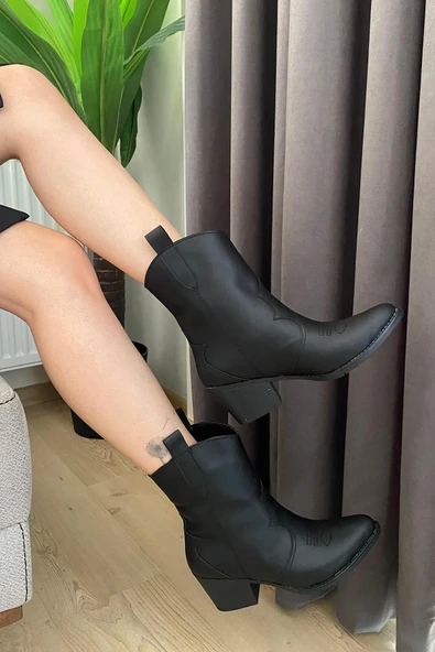 Kadın Vendy Kısa Topuklu Kovboy Bot - 2