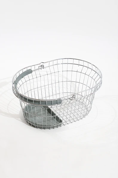 Gri Saplı Oval Tel Market El Sepeti 22 L - 1
