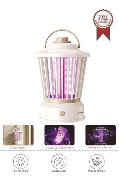 Torima SSK-12 Beyaz Şarjlı Uv Işıklı Elektrikli Sivrisinek Öldürücü Lamba Sinek Kovucu Sineksavar ürün görseli