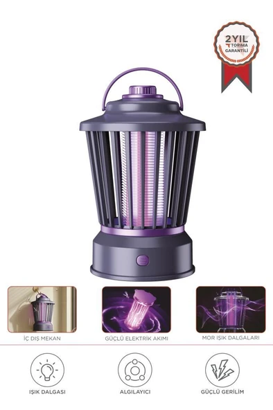 Torima SSK-12 Siyah Şarjlı Uv Işıklı Elektrikli Sivrisinek Öldürücü Lamba Sinek Kovucu Sineksavar ürün görseli