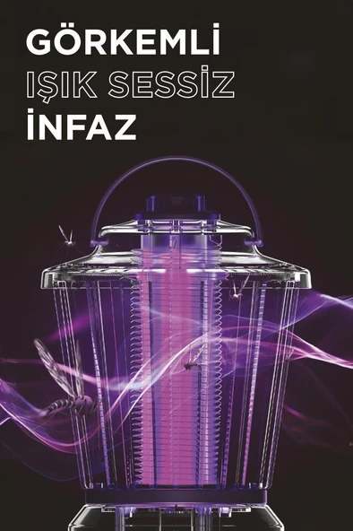 Torima SSK-12 Siyah Şarjlı Uv Işıklı Elektrikli Sivrisinek Öldürücü Lamba Sinek Kovucu Sineksavar - Resim 5