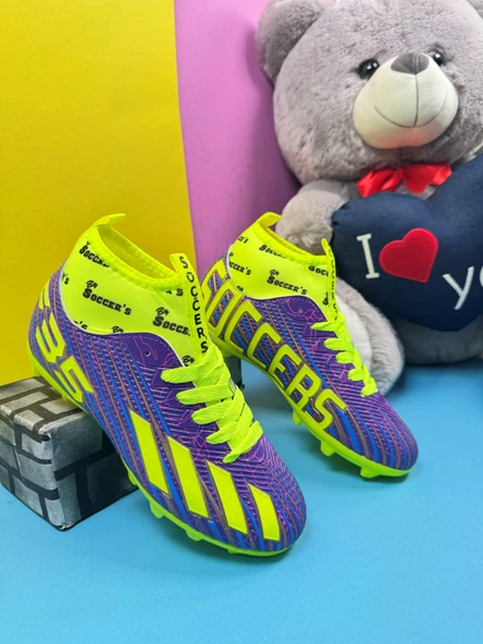 Erkek Çocuk Halısaha Kranpon Çoraplı Çivili Futbol Spor Ayakkabısı F35KR - 8