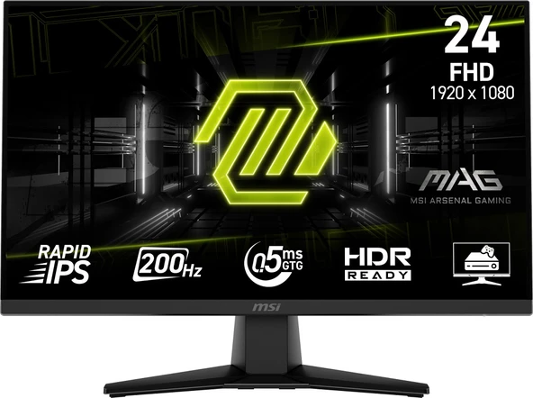23.8 MSI MAG 242F 0.5MS 200HZ FLAT RAPID IPS FREESYNC MONITOR ürün görseli 1