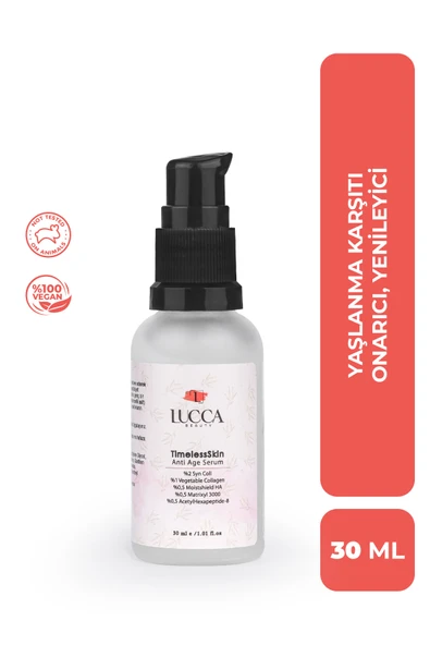 TimelessSkin Kırışıklık Karşıtı Serum 30 ml - Bitkisel Kolajen, Hyaluronik Asit, Matrixyl 3000 ve Asetilhexapeptit İçeren Cilt Serumu