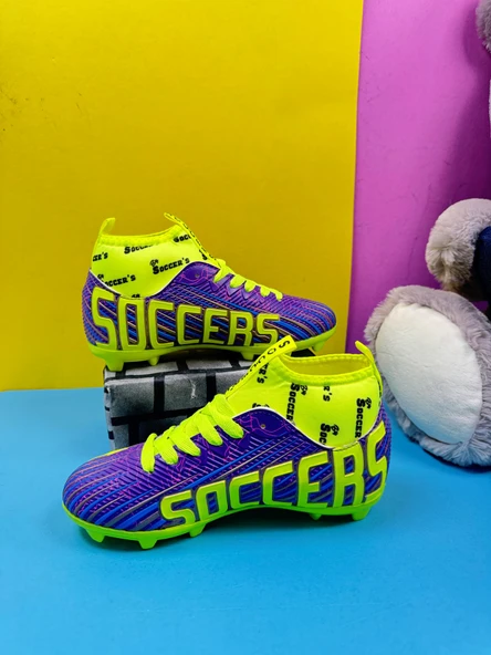 Erkek Çocuk Halısaha  Kranpon Çoraplı Çivili Futbol Spor Ayakkabısı F35KR - 6