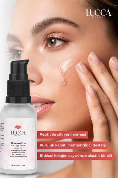 TimelessSkin Kırışıklık Karşıtı Serum 30 ml - Bitkisel Kolajen, Hyaluronik Asit, Matrixyl 3000 ve Asetilhexapeptit İçeren Cilt Serumu - 4