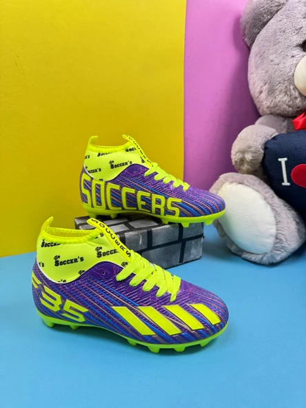 Erkek Çocuk Halısaha Kranpon Çoraplı Çivili Futbol Spor Ayakkabısı F35KR - 5