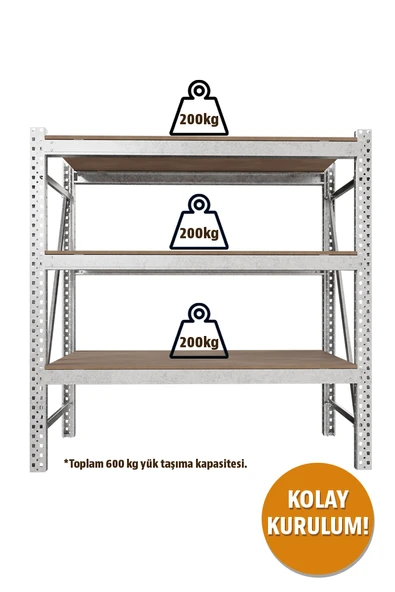 Ağır Yük Raf Ünitesi 180x180x60 cm ürün görseli 1