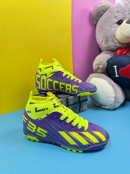 Erkek Çocuk Halısaha Çoraplı Çivisiz Futbol Spor Ayakkabısı F35HS - 9