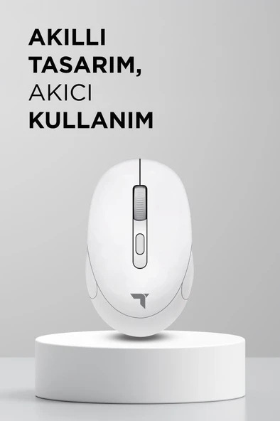 Torima TM-17 Beyaz Çift Modlu Sessiz Kablosuz Mouse Fare - Resim 3