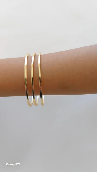 Altın Renk 3 Adet İnce Ajda Bilezik, Bileklik