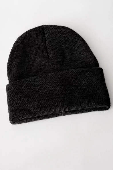 Kadın Katlamalı Basic Bere - Siyah - Resim 5