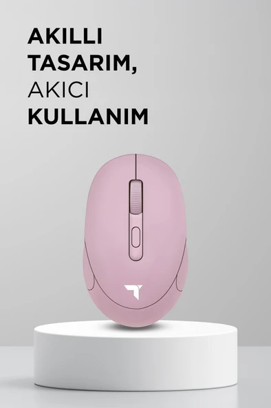 Torima TM-17 Pembe Çift Modlu Sessiz Kablosuz Mouse Fare - Resim 3