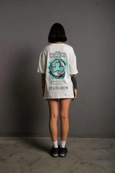 Kadın Sırt Baskılı T-shirt - Beyaz ürün görseli 1