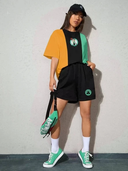 Kadın Nakışlı İkili Şort Takım - Çok Renkli ürün görseli