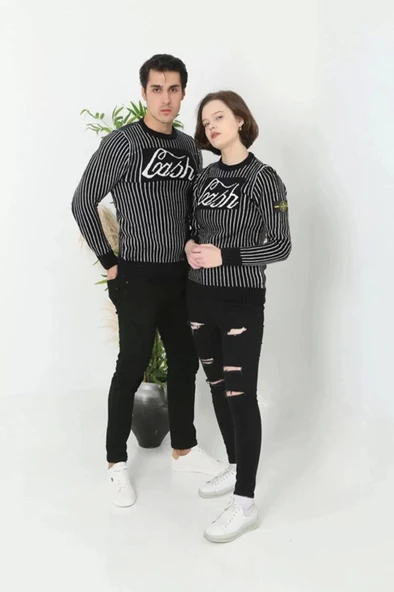 Erkek Bisiklet Yaka Yün Örmeli Triko Kazak - Siyah - Resim 2