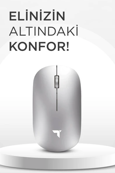 Torima TM-19 Gümüş Çift Modlu Sessiz Kablosuz Mouse Fare - 3