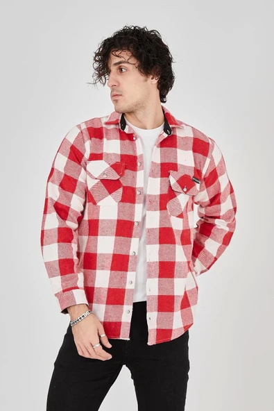 Erkek Oduncu Gömlek - Pembe - Resim 8