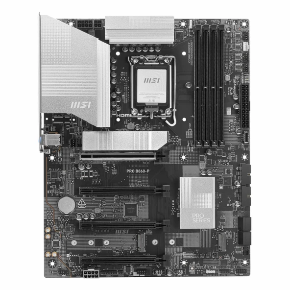MSI Pro B860-P DDR5 (8600MHz)OC M.2 HDMI/DP/USB-C PCIe 5.0 1851P ATX Anakart - Resim 2