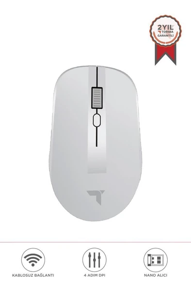 Torima TM-18 Beyaz Çift Modlu Sessiz Kablosuz Mouse Fare ürün görseli