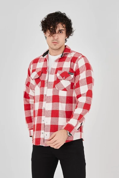 Erkek Oduncu Gömlek - Pembe - Resim 5