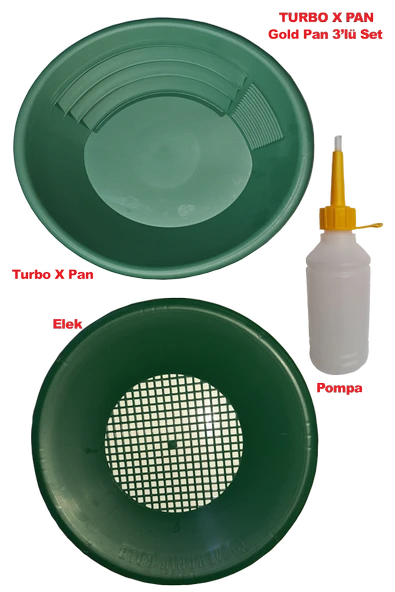 Gold Dedektörü Altın Eleme Yıkama Turbo X Pan Seti