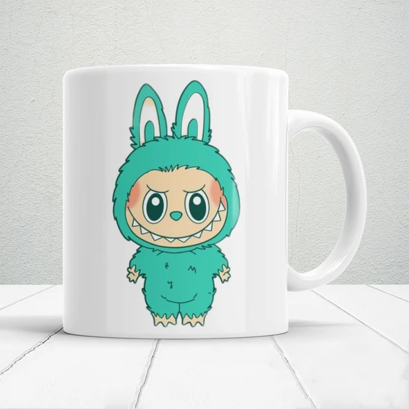 Turkuaz Labubu Baskılı Hediyelik Kupa ürün görseli 1