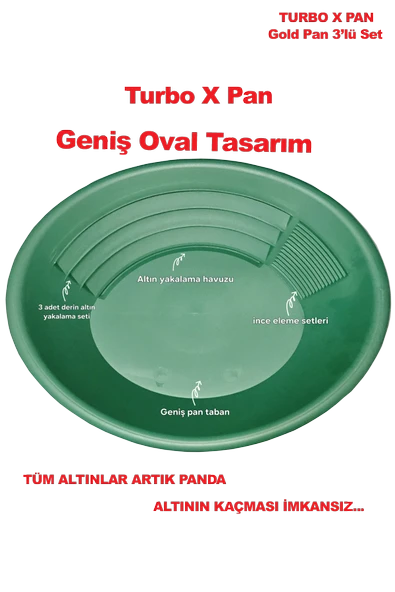 Gold Dedektörü Altın Eleme Yıkama Turbo X Pan Seti - 2