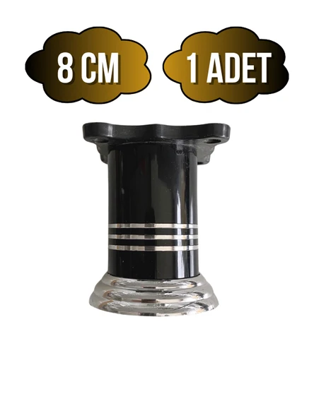 Düz Şeritli Alüminyum Ayak Mobilya Masa ve Dolap Ayağı(SİYAH)(8CM - 10CM) Siyah 8cm 8cm - 1 ADET ürün görseli 1