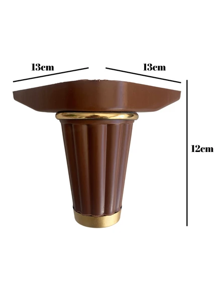 Babil 12cm Plastik Ayak Mobilya Masa ve Dolap Ayağı(12CM)(KAHVERENGİ- ALTIN) Kahverengi 12cm 12cm - 4 ADET - Resim 5