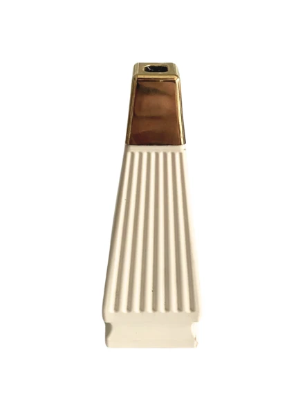 Kule Desenli Krem Plastik Ayak Mobilya Masa ve Dolap Ayağı(18CM - 23CM)(KREM - ALTIN) Krem 18cm 18cm - 1 ADET - 4