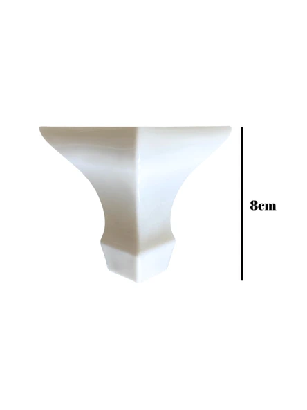 Lükens Beyaz 8cm Plastik Ayak Mobilya Masa ve Dolap Ayağı(8CM)(BEYAZ) Beyaz 8cm 8cm - 4 ADET - Resim 5