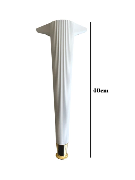 Desenli 40cm Beyaz Plastik Ayak Mobilya Masa Sehpa Dolap Ayağı(40CM)(BEYAZ - ALTIN) Beyaz 40cm BEYAZ ALTIN - 4 ADET - Resim 5