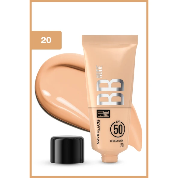 Maybelline New York Fit Me Nude Cilt Bakımı Etkili Nemlendirici SPF50 BB Krem - 20 - Resim 2