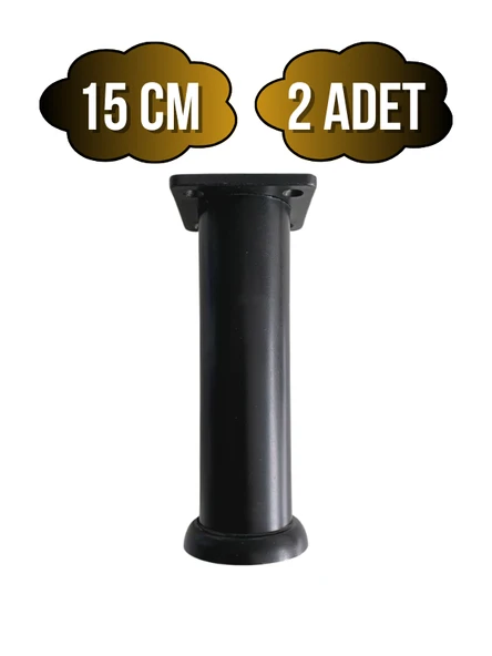 Plastik Siyah Ayarlanabilir Ayak Masa Dolap ve Mobilya Ayağı(SİYAH)(10CM - 12CM - 15CM) Siyah 15cm 15cm - 2 ADET ürün görseli