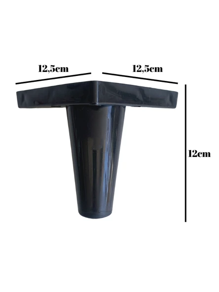 Rüzgar Plastik 12cm Ayak Mobilya Masa ve Dolap Ayağı(12CM)(SİYAH) Siyah 12cm 12cm - 1 ADET - Resim 5