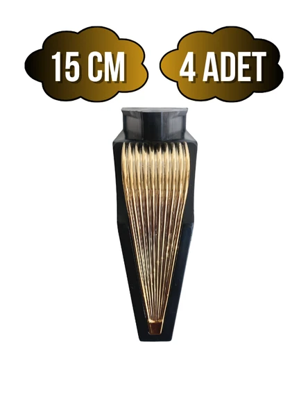 STİL 15CM Plastik Ayak Mobilya Masa ve Dolap Ayağı(15CM)(SİYAH - ALTIN) Siyah 15cm 15cm - 4 ADET ürün görseli 1