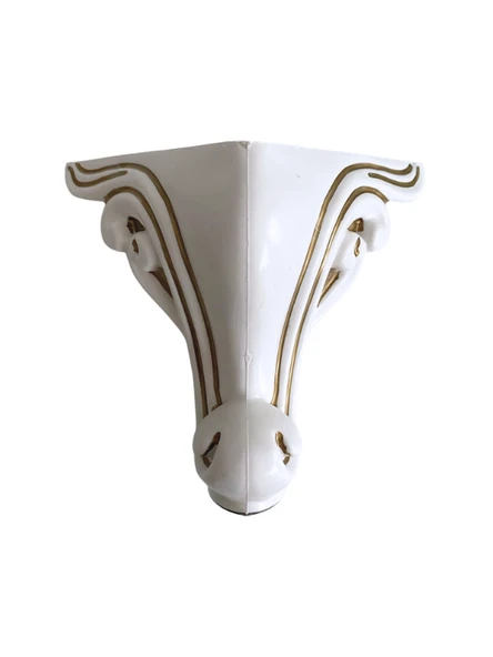 Sultan Lükens Desenli 14CM Plastik Ayak Mobilya Masa ve Dolap Ayağı(14CM)(BEYAZ ALTIN VARAK) Altın 14cm 14cm - 1 ADET - 6