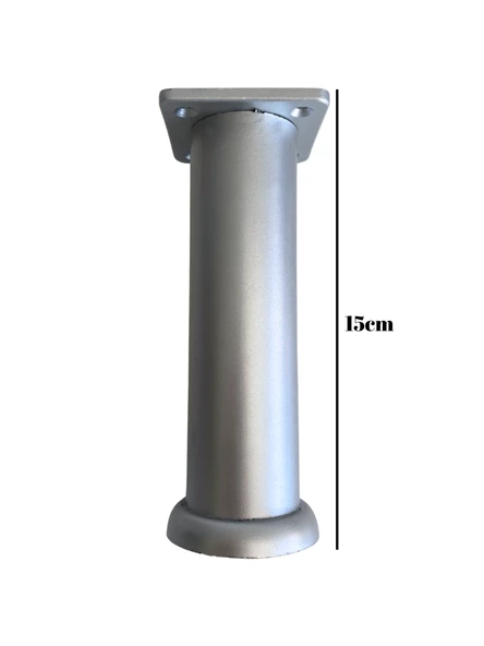 Plastik Gümüş Ayarlı Ayak Mobilya Masa ve Dolap Ayağı(12CM - 15CM)(GÜMÜŞ - GRİ) Gümüş 15cm 15cm - 2 ADET - Resim 5