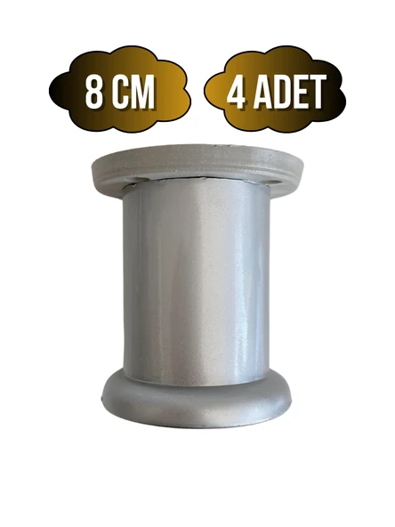 Plastik Düz Gümüş Gri 8cm Ayarlı Ayak Mobilya Masa ve Dolap Ayağı(8CM)(GÜMÜŞ GRİ) Gri 8cm 8cm - 4 ADET ürün görseli