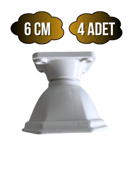 Kupa Plastik 6cm Beyaz Dolap Ayağı Masa ve Sehpa Ayağı(BEYAZ)(6CM) Beyaz 6cm 6cm - 4 ADET ürün görseli