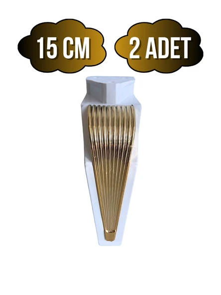 STİL 15CM Plastik Ayak Mobilya Masa ve Dolap Ayağı(15CM)(BEYAZ - ALTIN) Beyaz 15cm 15cm - 2 ADET - 1